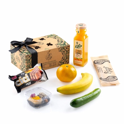 پک پذیرایی ترحیم دستگیره دار مقوایی با روبان مشکی